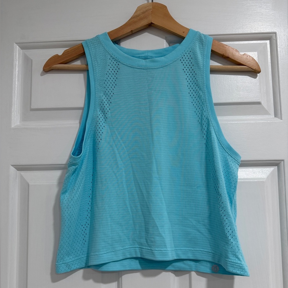 Lululemon Train to Be Tank Top in Cyan Blue - Size 4 *Hemmed*